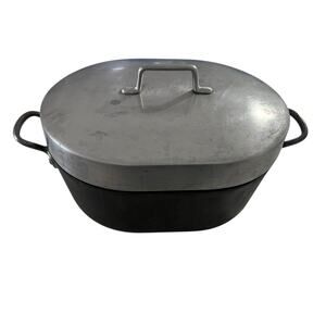 Vintage MAGNALITE GHC 12" Anodized Aluminum Roasting Pan Dutch Oven & Lid USA